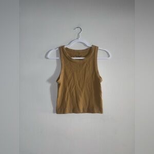 Wall Flower | Brown Ribbed TankTop